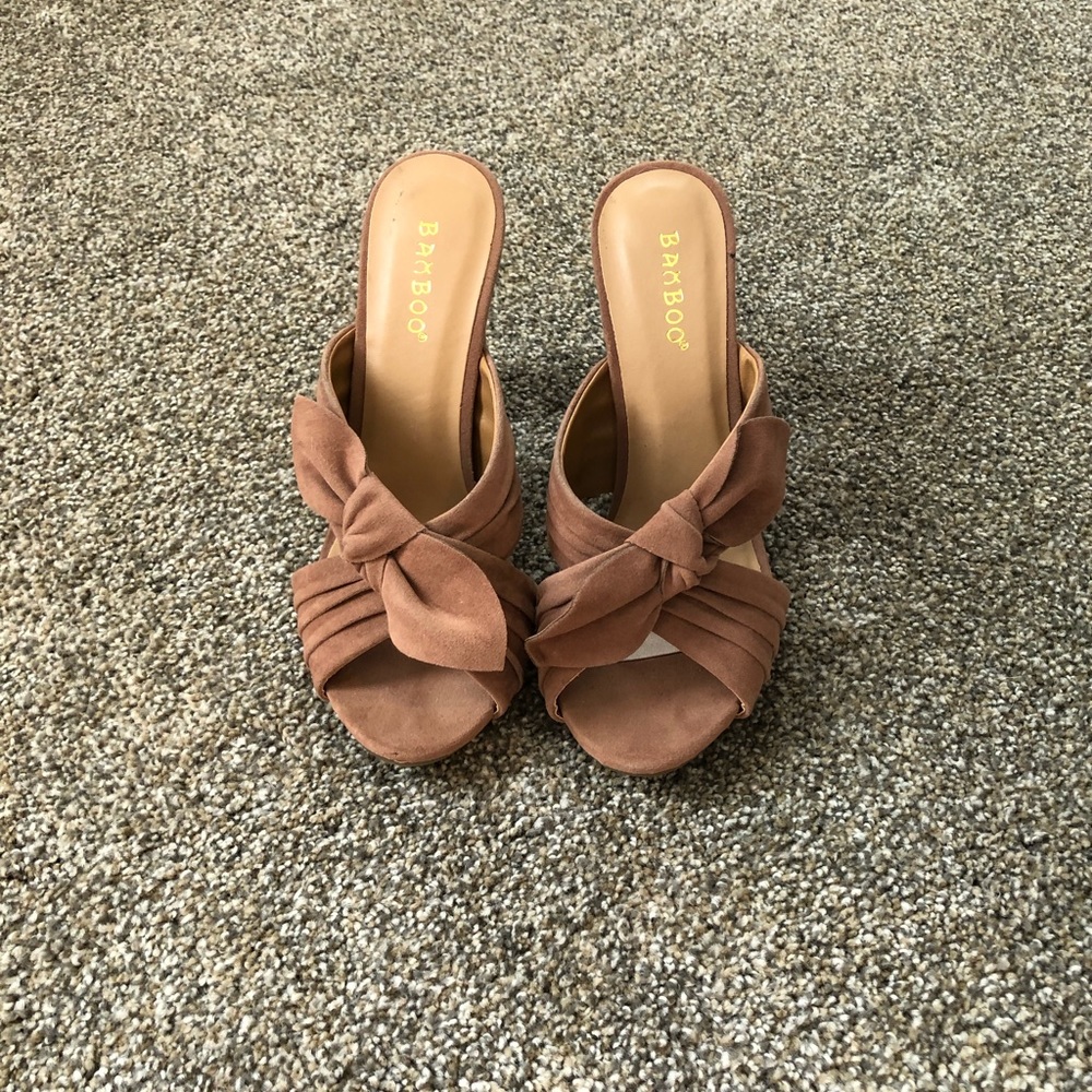 Pale pink slip on heels